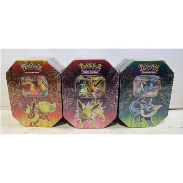 LOT OF 3 SEALED POKEMON GX TINS 4 PACKS PER TIN