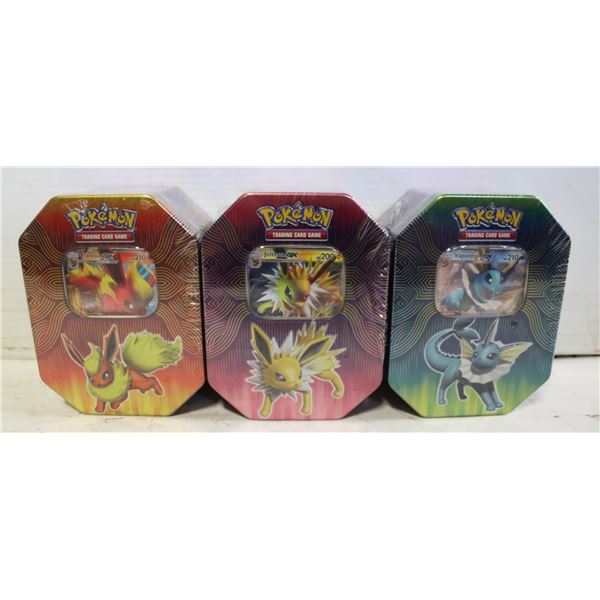 LOT OF 3 SEALED POKEMON GX TINS 4 PACKS PER TIN