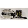 Image 1 : YONEX GRAPHITE 4 1/2 L TENNIS RACKET W/COVER/BALLS