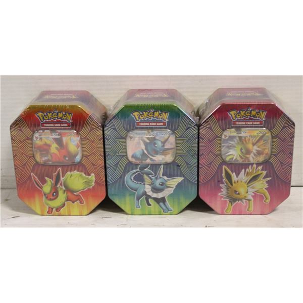 LOT OF 3 SEALED POKEMON GX TINS 4 PACKS PER TIN