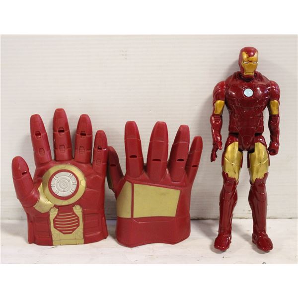 IRONMAN GLOVES AND FIGURE