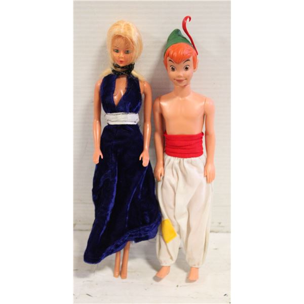 VINTAGE 1966 BARBIE & 1968 PETER PAN BY MATTEL