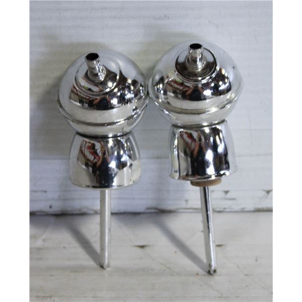 2 VINTAGE CHROME SILVER BALL LIQUOR