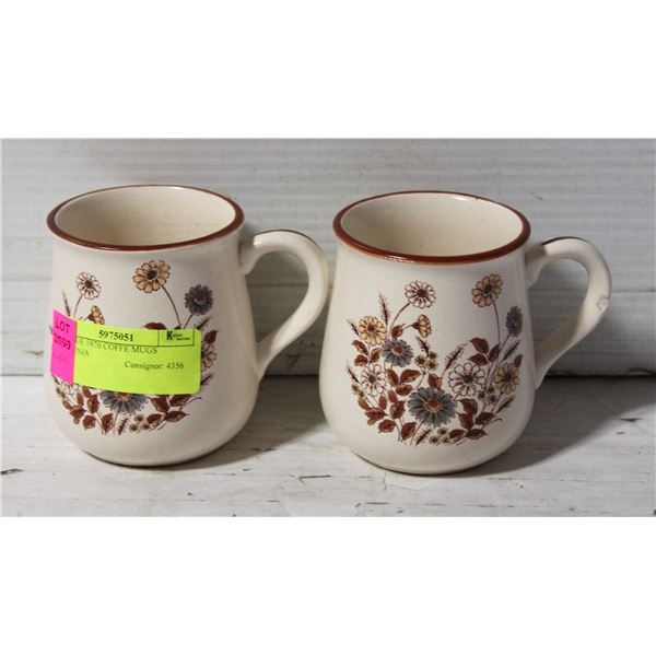 VINTAGE 1970 COFFE MUGS GARDENIA