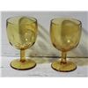 Image 1 : SET OF YELLOW GLASS GOBLETS