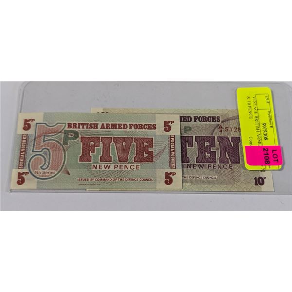 VINTAGE BRITISH ARMED FORCES 5 & 10 PENCE