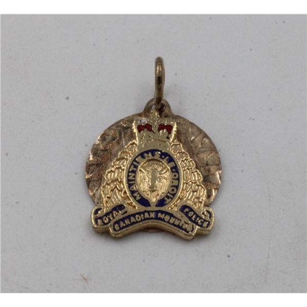 VINTAGE STERLING SILVER GP MARKED RCMP PENDANT