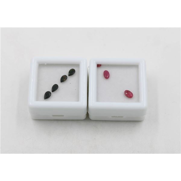 NATURAL RUBY & TURMALINE FACETED GEMSTONES