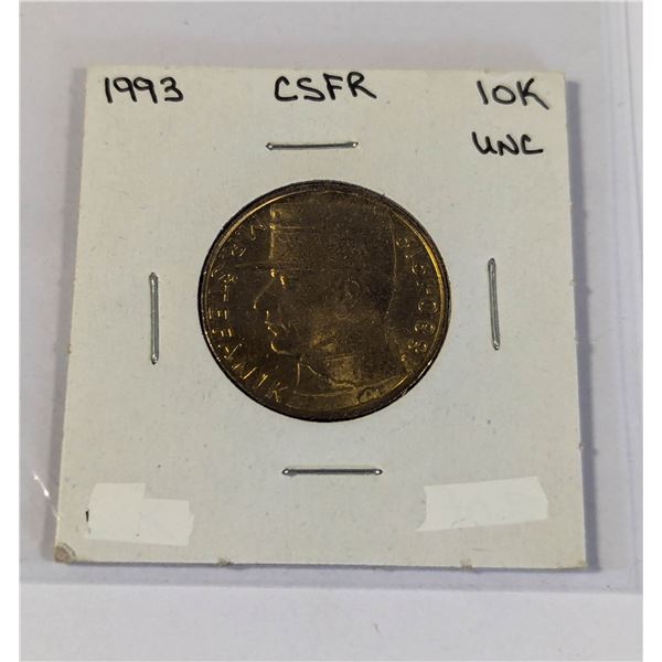 1993 CZECHOSLOVAKIA 10K COIN, UNCIRCULATED