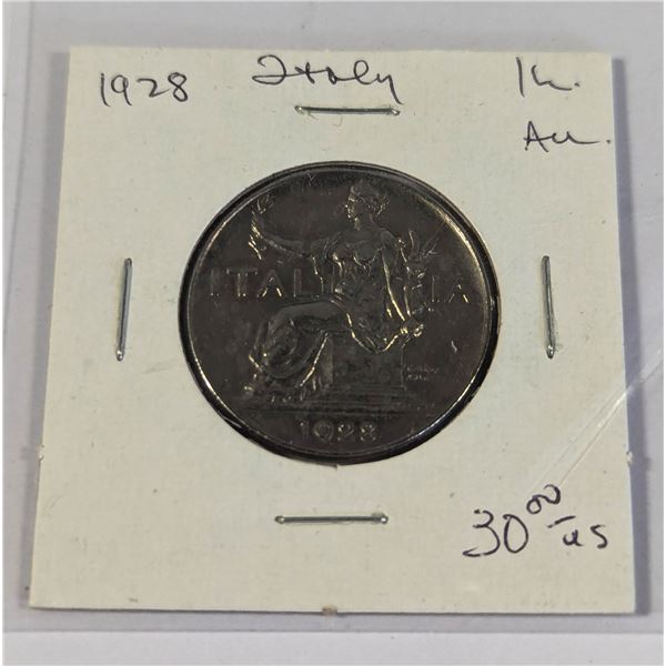 1928 ITALY 1 LIRA COIN