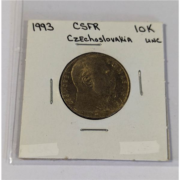1993 CZECHOSLOVAKIA 10K COIN, UNCIRCULATED