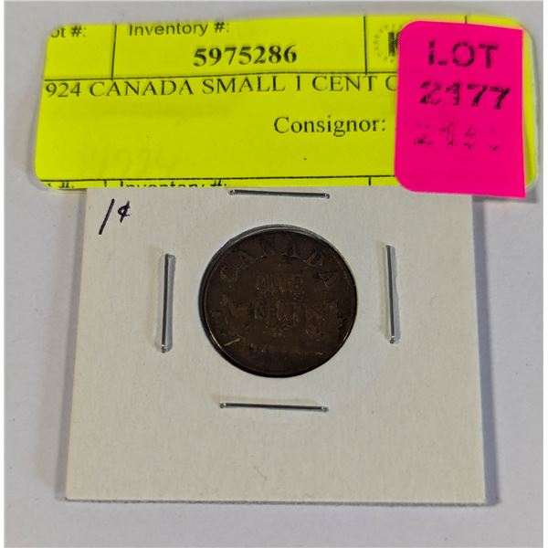1924 CANADA SMALL 1 CENT COIN