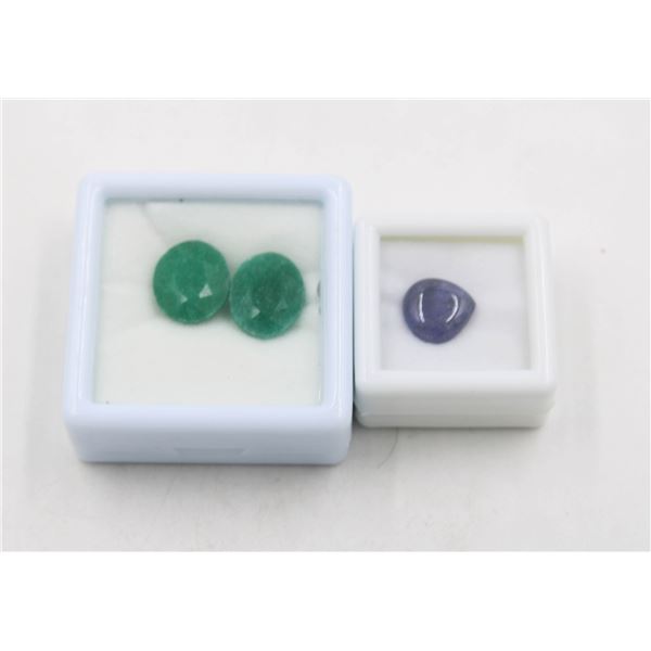 #245-UNHEATED TANZANITE 4.50CT  & GREEN JADE 15.10
