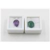 Image 1 : #254- UNHEATED AMETHYST 4.30CT & EMERALD 5.95 CT