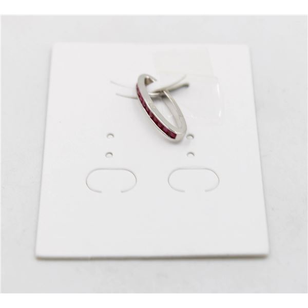 #40-HEATED RED RUBY & CZ GEMSTONE PENDANT