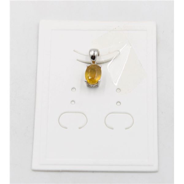 #131-HEATED YELLOW SAPPHIRE PENDANT