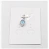 Image 1 : #02-SKY BLUE TOPAZ & CZ GEMSTONE PENDANT