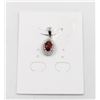 Image 1 : #113-UNHEATED  RED GARNET  & CZ GEMSTONE PENDANT