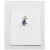 Image 1 : #34-HEATED BLUE SAPPHIRE  & CZ GEMSTONE PENDANT