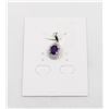 Image 1 : #75-UNHEATED  AMETHYST & CZ GEMSTONE PENDANT