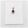 Image 1 : #102-UNHEATED  RED GARNET  & CZ GEMSTONE PENDANT