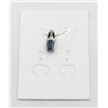 Image 1 : #26-HEATED BLUE SAPPHIRE  & CZ GEMSTONE PENDANT