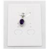 Image 1 : #86-UNHEATED  AMETHYST & CZ GEMSTONE PENDANT