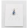 Image 1 : #30-HEATED BLUE SAPPHIRE  & CZ GEMSTONE PENDANT