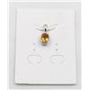 Image 1 : #61-UNHEATED CITRINE  & CZ GEMSTONE PENDANT