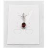 Image 1 : #103-UNHEATED  RED GARNET  & CZ GEMSTONE PENDANT