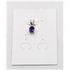 Image 1 : #79-UNHEATED  AMETHYST & CZ GEMSTONE PENDANT