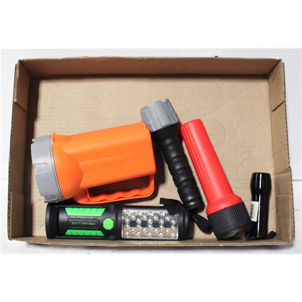 FLASHLIGHTS- ASSORTED LOT OF 5
