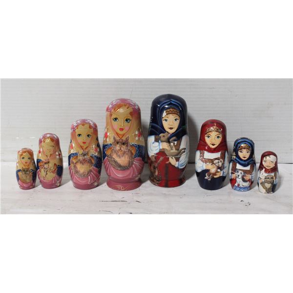 2 SETS OF NESTING DOLLS