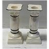Image 1 : SET OF WHITE CERAMIC CANDLE HOLDERS