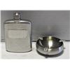 Image 1 : NEW PEWTER FLASK WITH ASH TRAY