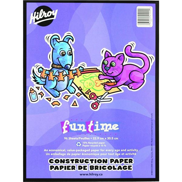 NEW HILROY 96 SHEET FUNTIME CONSTRUCTION PAPER