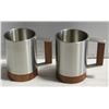 Image 1 : SET OF 2 PEWTER MUGS WITH WALNUT HANDLES - NEW