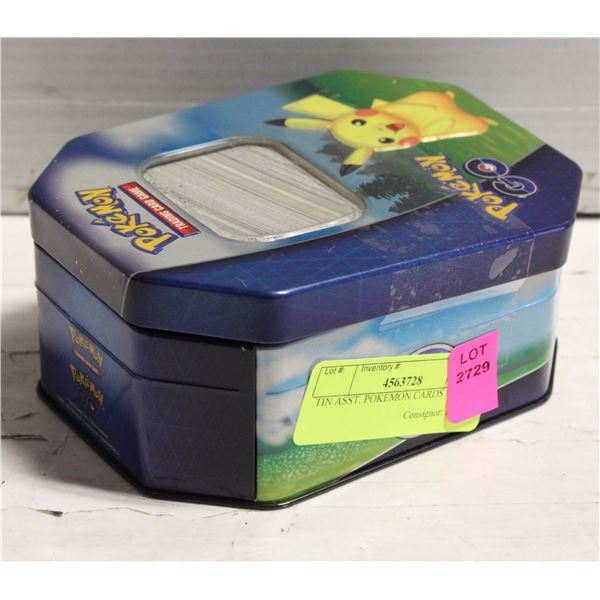 TIN ASST. POKEMON CARDS