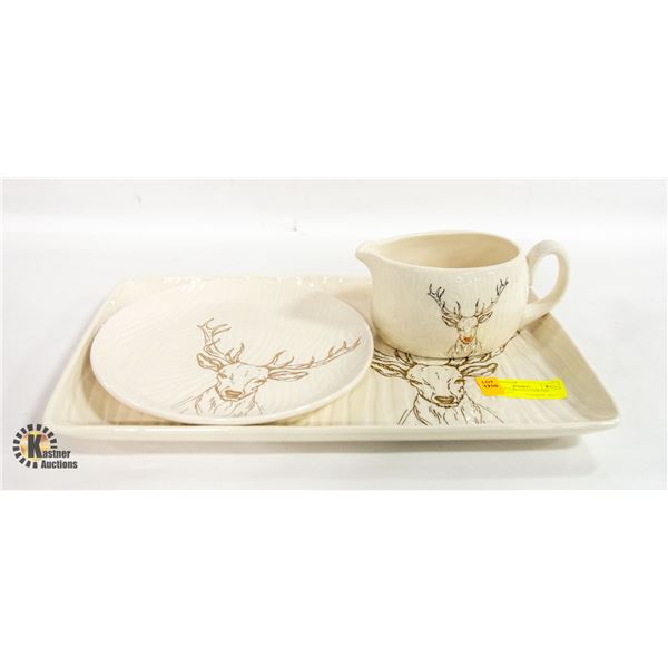 INDIGO DECORATIVE CERAMIC SERVING SET