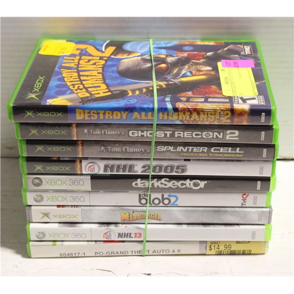 9X XBOX & XBOX 360 VIDEO GAME LOT