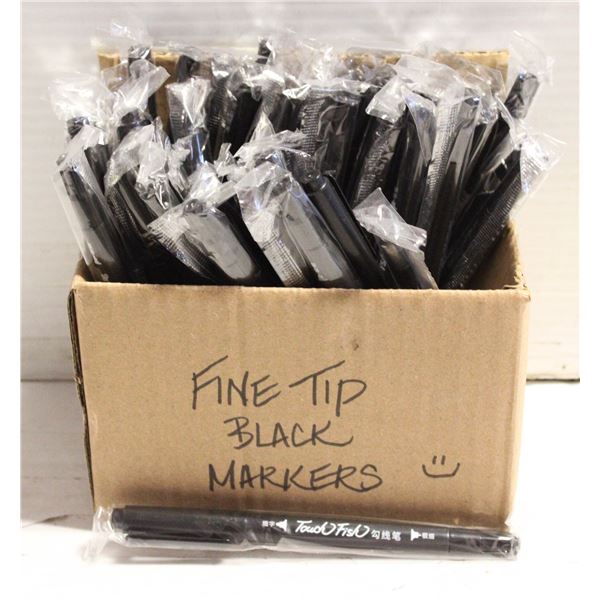 NEW CASE 40 - BLACK FINE TIP FELT MARKERS