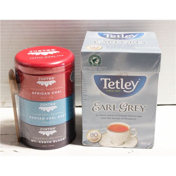 2 NEW TEAS 80 BAG TETLEY EARL GREY & JUST TEA 3