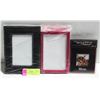 Image 1 : NEW 3 PHOTO FRAMES - BLACK LEATHER, PINK, MOM