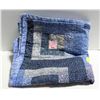 Image 1 : 5FT BLUE PATCHWORK QUILT HANDAMDE-ESTATE