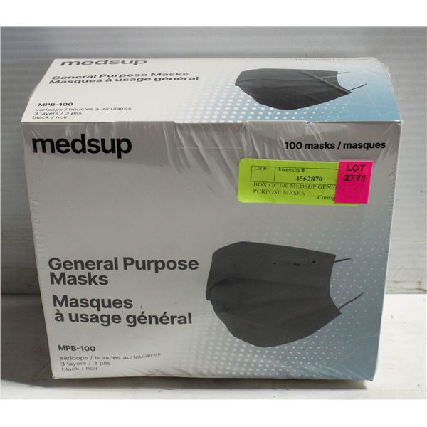 BOX OF 100 MEDSUP GENERAL PURPOSE MASKS