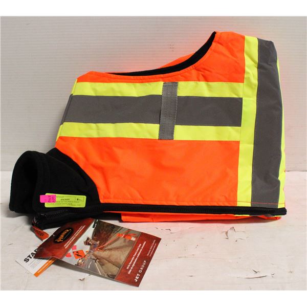 MENS LARGE HI VIS INSULATED FLEECE LINED VEST NEW