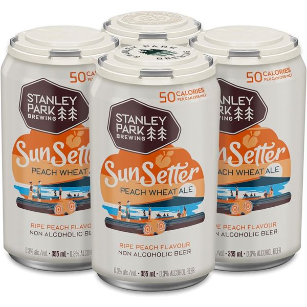 NEW 4PK OF STANLEY PARK BREWING SUN SETTER PEACH
