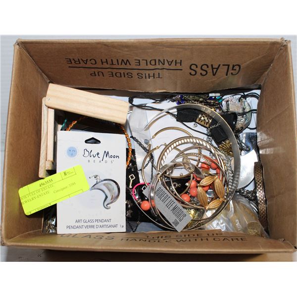 BOX FULL OF ESTATE JEWELRY-ESTATE