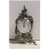 Image 1 : NEW ORNATE PEWTER FIREPLACE MANTLE CLOCK - 10" x