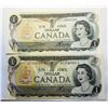 Image 1 : 30)  LOT OF 2 CANADIAN $1.00 BANK NOTES, CRISP